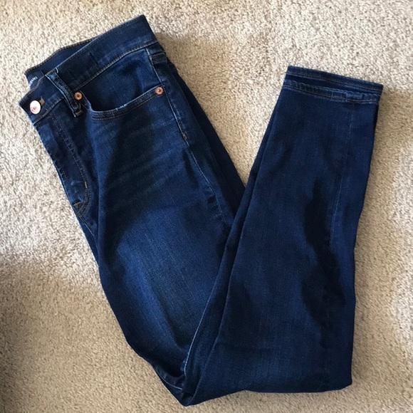 J Crew size29 dark wash jeans 10 in rise toothpick